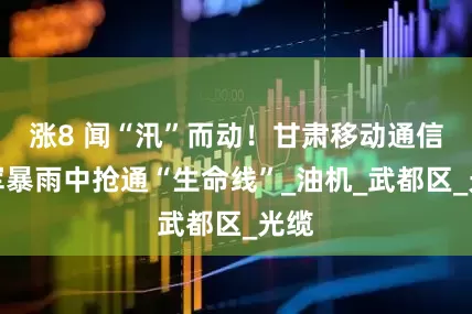 涨8 闻“汛”而动！甘肃移动通信铁军暴雨中抢通“生命线”_油机_武都区_光缆